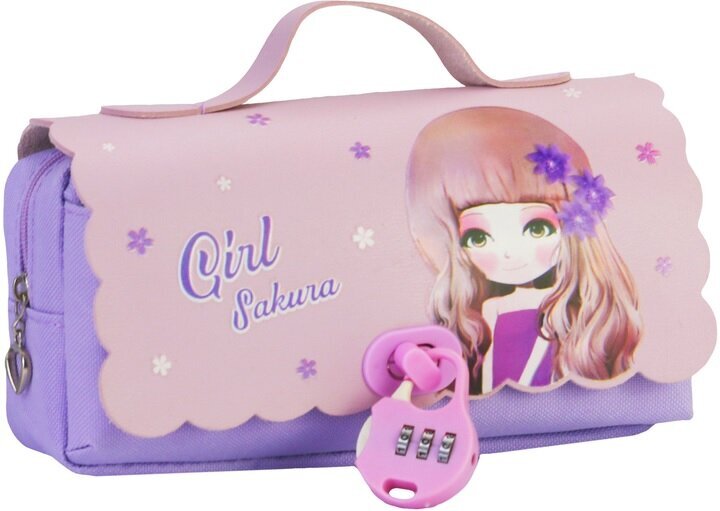 Pliiatsikarp GIRL SAKURA, CoolForSchool, 200x80x105mm, lilla hind ja info | Pinalid | kaup24.ee