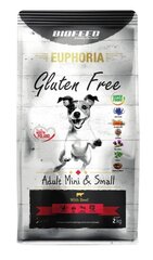 BioFeed Euphoria Gluten Free täiskasvanud väikestest tõugudest koertele veiselihaga, 2 kg цена и информация | Сухой корм для собак | kaup24.ee