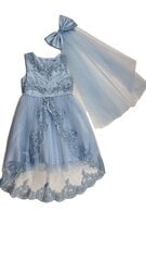 Платье с бантом LiberiTog A0224004, синее цена и информация | Платья для девочек | kaup24.ee