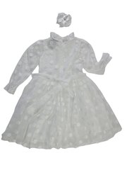 Платье для девочки LiberiTog MM0324009, белое цена и информация | Платья для девочек | kaup24.ee