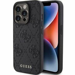 Guess GUHCP15LP4EPMK iPhone 15 Pro 6.1" czarny|black hardcase Leather 4G Stamped цена и информация | Чехлы для телефонов | kaup24.ee