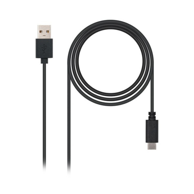 USB A - USB C Kaabel NANOCABLE 10.01.210 Must hind ja info | Kaablid ja juhtmed | kaup24.ee