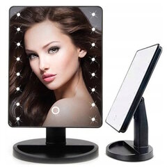 iWear L16 Make Up Laud peegel LED-valgustusega & 360-kraadise pöörlemisega 22x16cm 4x AA Must hind ja info | Meigikotid, lauapeeglid | kaup24.ee