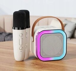 Kaasaskantav BLUETOOTH KÕLARI KARAOKE RGB 2 MIKROFONIDEGA USB SD MINI pesa hind ja info | Kõlarid | kaup24.ee