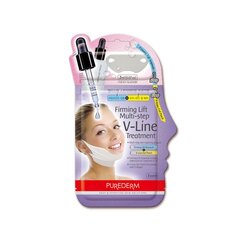 PUREDERM - MULTI STEP V-LINE 2-etapiline pinguldav protseduur lõuale ja lõualuule, 2g + 8g цена и информация | Маски для лица, патчи для глаз | kaup24.ee