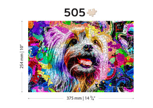 Puidust erikujuliste tükkidega pusle Wooden Puzzle Pop Art Yorkshire Terrier – 505 pcs hind ja info | Pusled | kaup24.ee