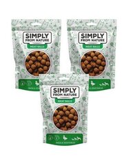 Simply From Nature Meat Balls koos pardi ja juurviljadega, 3x80 g hind ja info | Maiustused koertele | kaup24.ee