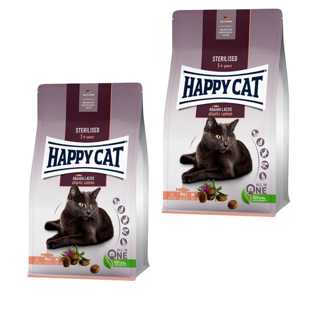 Happy Cat Sterilised Atlantik Lachs kuivtoit steriliseeritud kassidele lõhega, 2x10 kg цена и информация | Kuivtoit kassidele | kaup24.ee