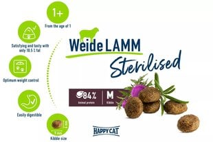 Happy Cat toit steriliseeritud kassidele lambalihaga Sterilised WeideLamm 2x10 kg цена и информация | Сухой корм для кошек | kaup24.ee
