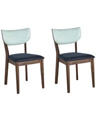 2 tooli komplekt Beliani Moka, sinine/pruun hind ja info | Söögitoolid, baaritoolid | kaup24.ee