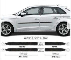 Audi A3 2014+ mustad külgmiste uste liistud цена и информация | Дополнительные принадлежности | kaup24.ee