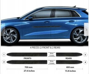 Audi A3 2021+ mustad küljeuste liistud цена и информация | Дополнительные принадлежности | kaup24.ee