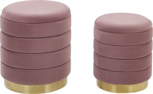 2-ne pufide komplekt Beliani Garland, roosa/kuldne hind ja info | Kott-toolid, tumbad, järid | kaup24.ee