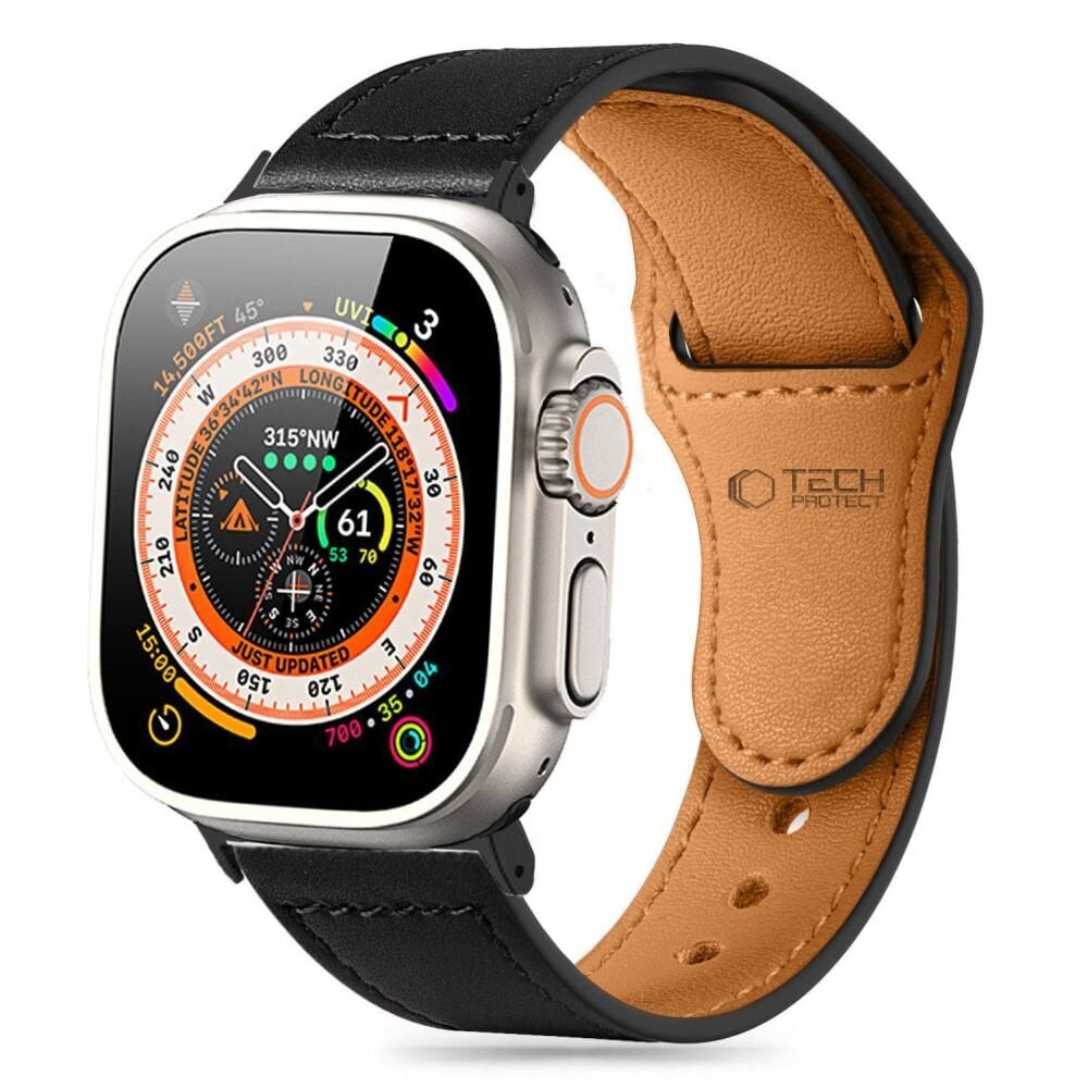 TECH-PROTECT NATURALFIT APPLE WATCH 4 | 5 | 6 | 7 | 8 | 9 | SE | ULTRA 1 | 2 (42 | 44 | 45 | 49 MM) MUST цена и информация | Nutikellade ja nutivõrude tarvikud | kaup24.ee