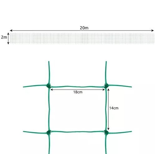 Võrk - taimetugi - 2x20m, Gardlov hind ja info | Aiatööriistad | kaup24.ee