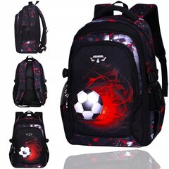 Рюкзак школьный Black Edison Football, черный цена и информация | Школьные рюкзаки, спортивные сумки | kaup24.ee