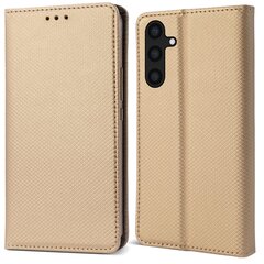 Moozy Klapiga Ümbris Samsung Galaxy A54 5G, Kuldne - Magnetilise Ümbris Koos Kaardi- ja Telefonihoidjaga hind ja info | Telefoni kaaned, ümbrised | kaup24.ee