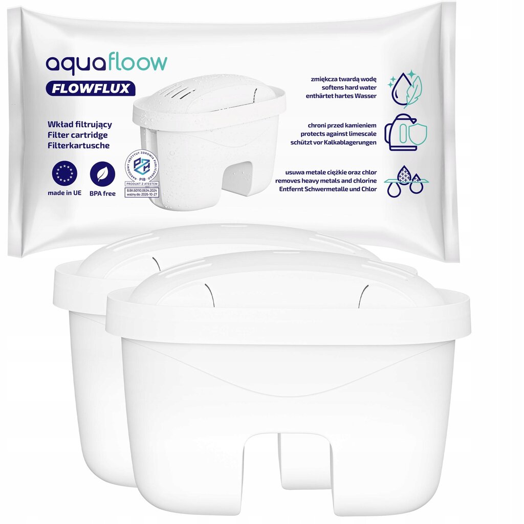 Aquafloow FlowFlux veefiltri padrun Laica filtrikannu jaoks - 2 tk. цена и информация | Filterkannud ja filtrid | kaup24.ee