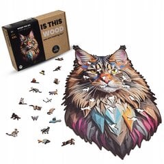 Maine coon kass 500 tükki XXL puidust puzzle Puidust pusled hind ja info | Pusled | kaup24.ee