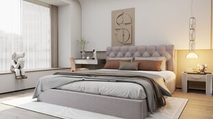 Кровать Sapnas.eu RIMINI + матрас SAPNAS 2 XL, 140x200см, серый цена и информация | Кровати | kaup24.ee