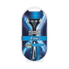 Wilkinson Sword Skutimosi mašinėlė vyrams + 1 atsarginę galvutę Xtreme3 sistema цена и информация | Косметика и средства для бритья | kaup24.ee