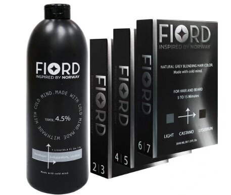 FIORD Dark 2-3 halli eemaldaja komplekt + Medium 4-5 + Light 6-7 + FIORD 4,5% oksüdeerija цена и информация | Juuksevärvid | kaup24.ee