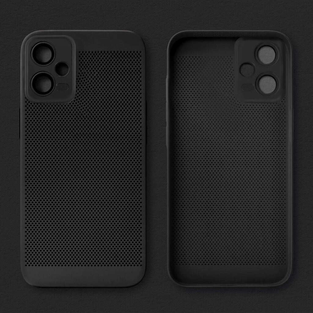 Moozy Xiaomi Redmi Note 12 Pro 5G ümbris tuulutusdisainiga telefoni kaas VentiGuard Case, Must hind ja info | Telefoni kaaned, ümbrised | kaup24.ee