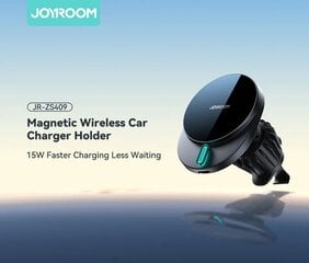 Автомобильная зарядка-держатель магнитный Joyroom JR-ZS409 MagSafe 15W черный цена и информация | Зарядные устройства для телефонов | kaup24.ee