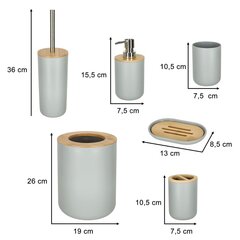 Набор аксессуаров для ванной комнаты 6в1 Rivex, Серый цена и информация | Аксессуары для ванной комнаты | kaup24.ee