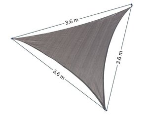 Päikesekate kolmnurk 3.6x3.6x3.6 m hind ja info | Päikesevarjud, markiisid ja alused | kaup24.ee