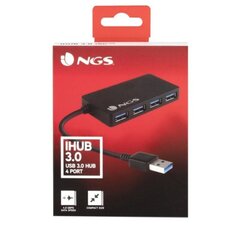 USB-jaotur NGS IHUB3.0 480 Mbps Must hind ja info | USB jagajad, adapterid | kaup24.ee