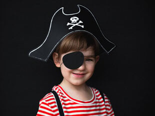 Komplekt Piraadi mütsi ja silmaklapiga, 14 cm hind ja info | Karnevali kostüümid | kaup24.ee