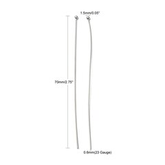 Tihvtid kuuliga, Messing, plaatina, 70x0.6mm, kuul 1.5mm, 30 tk hind ja info | Nööpnõelad, nõelad, haaknõelad | kaup24.ee