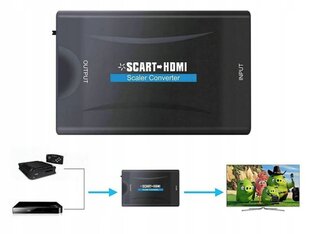 Adapter konverter SCART TO HDMI AV EURO FULL HD цена и информация | Адаптеры и USB-hub | kaup24.ee