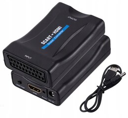 Adapter konverter SCART TO HDMI AV EURO FULL HD цена и информация | Адаптеры и USB-hub | kaup24.ee