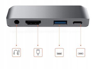 Adapter 4in1 HUB USB-C 3.0 HDMI 4K JACK iPad Pro jaoks hind ja info | Tahvelarvuti kaaned ja kotid | kaup24.ee