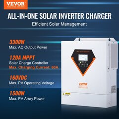 Hübriidne MPPT inverter Vevor EML3500-24L hind ja info | Päikeseenergiajaamade osad | kaup24.ee