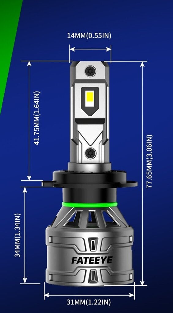 LED-LAMBID H7 FATEEYE 120W 20500LM TUGEV CANBUS цена и информация | Autopirnid | kaup24.ee