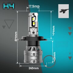 LED-LAMBID H4 QERK E4 RETROFIT 120W 6000K TUGEV CANBUS CUT-OFF цена и информация | Автомобильные лампочки | kaup24.ee