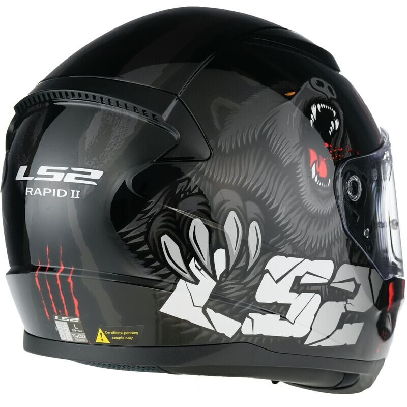 LS2 FF353 RAPID 2 CLAW helmet  Must цена и информация | Mootorratta kiivrid | kaup24.ee