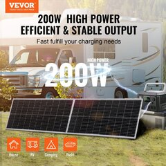 Päikesepaneelide komplekt Vevor, 200W hind ja info | Päikeseenergiajaamade osad | kaup24.ee