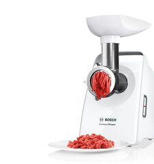 Bosch Meat mincer CompactPower MFW3X15W White, 500 W, Number of speeds 2, Throughput (kg цена и информация | Мясорубки | kaup24.ee