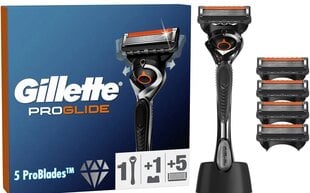 Raseerija komplekt Gillette Fusion5 ProGlide meestele: raseerija + 3 raseerimistera + alus hind ja info | Raseerimisvahendid | kaup24.ee