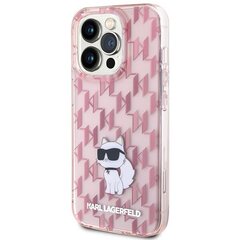 Karl Lagerfeld KLHCP15LHNCMKLP iPhone 15 Pro 6.1" różowy|pink hardcase Monogram Choupette цена и информация | Чехлы для телефонов | kaup24.ee