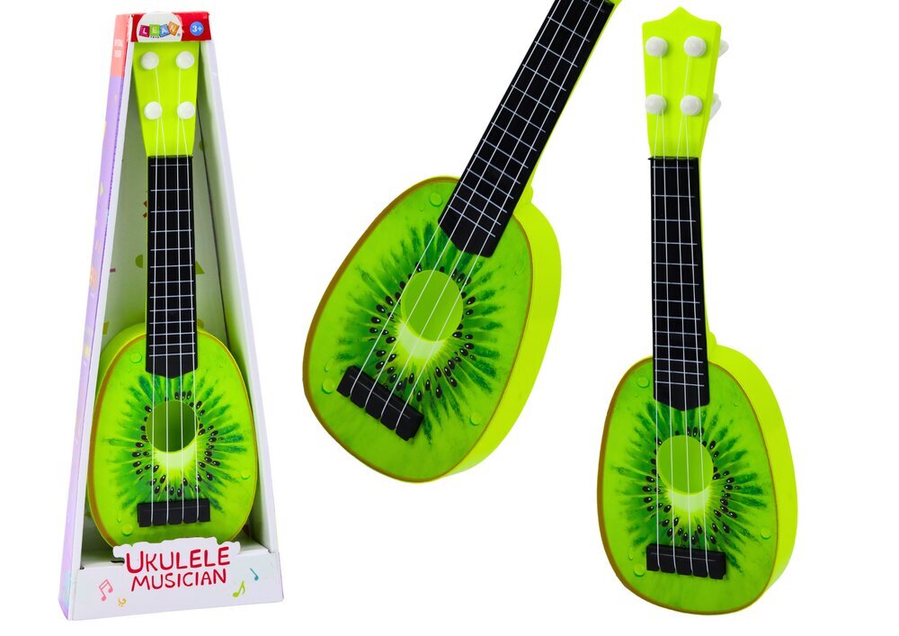 Mini ukulele lastele, 4 keelega, roheline hind ja info | Arendavad mänguasjad | kaup24.ee