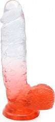 Dildo Kiotos Cox Color 09, läbipaistev/punane hind ja info | Dildod | kaup24.ee