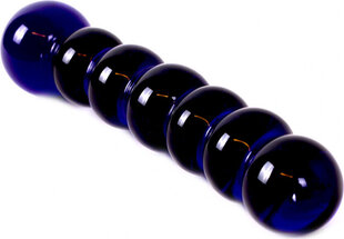 Kiotos Glass Glass Dildo Black/Blue Beads цена и информация | Фаллоимитаторы | kaup24.ee