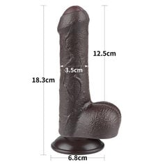 Lovetoy 7'' Sliding Skin Dual Layer Dong Black цена и информация | Фаллоимитаторы | kaup24.ee