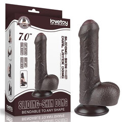 Dildo Lovetoy Sliding Skin Dual Layer Dong, must hind ja info | Dildod | kaup24.ee