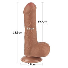 Lovetoy 7'' Sliding Skin Dual Layer Dong Brown цена и информация | Фаллоимитаторы | kaup24.ee